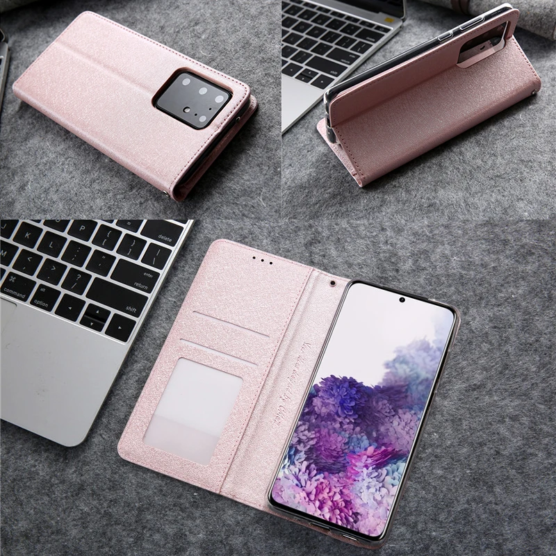 silk pattern leather case for samsung galaxy s21 s20 fe ultra s10 s9 s8 note 10 9 8 plus magnetic flip wallet card cover coque free global shipping