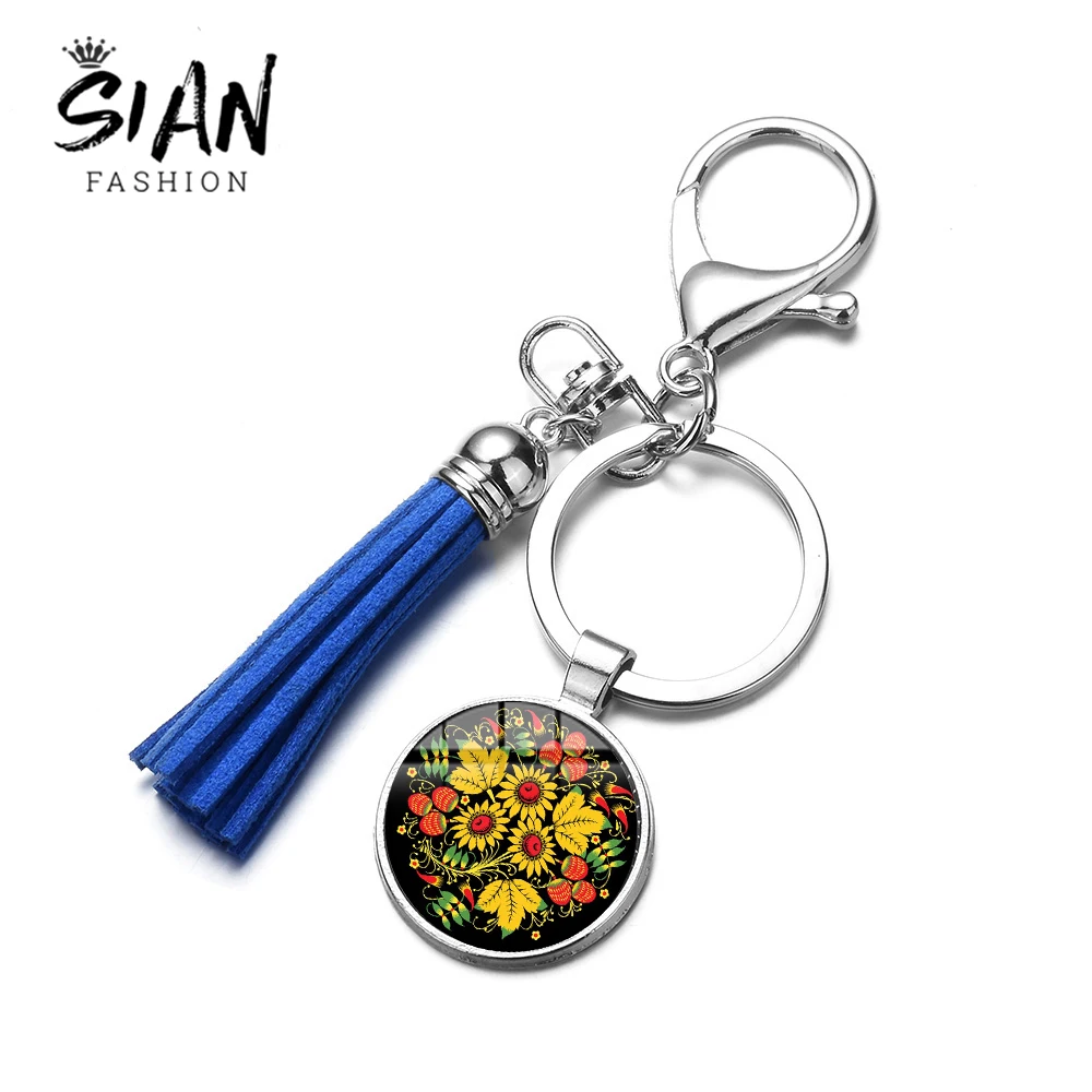 Азиатских новейшие народное искусство узоры брелок Хохлома яркий цветок