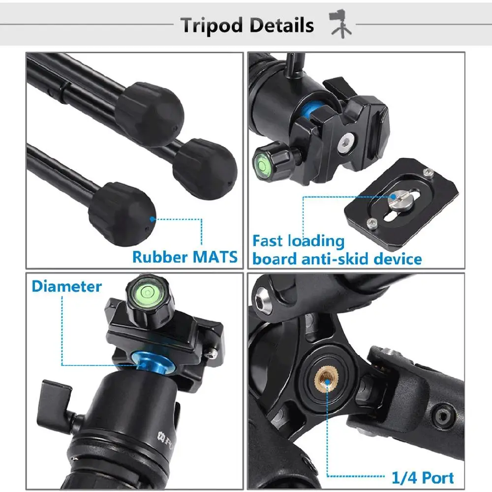 

PULUZ Trepied Appareil Photo Pocket Mini Microspur Photos Magnesium Alloy Tripod Mount with 360 Degree Ball Head Tripode Movil