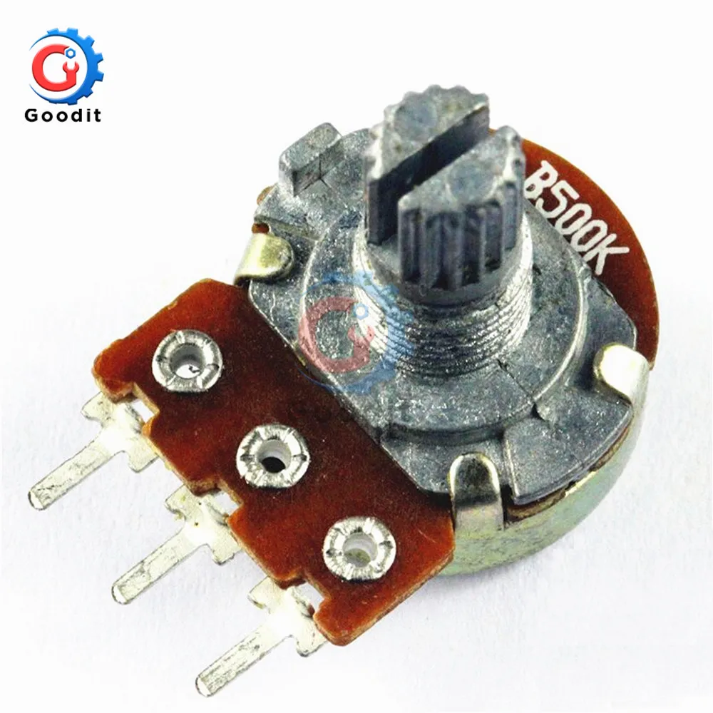 Potentiometer Resistor 1K 10K 20K 50K 100K 500K Ohm 3 Pin Linear Taper Rotary for Arduino 5 PCS/Lot | Инструменты