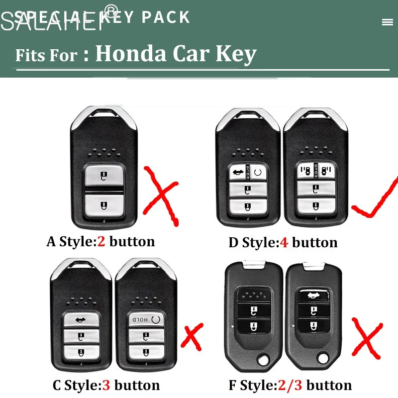 Genuine Leather High Grade 4 Buttons Car Keyless Smart Key Fob Case Cover for Honda Civic Accord Pilot CRV 2015 2016 2017 2018 | Автомобили