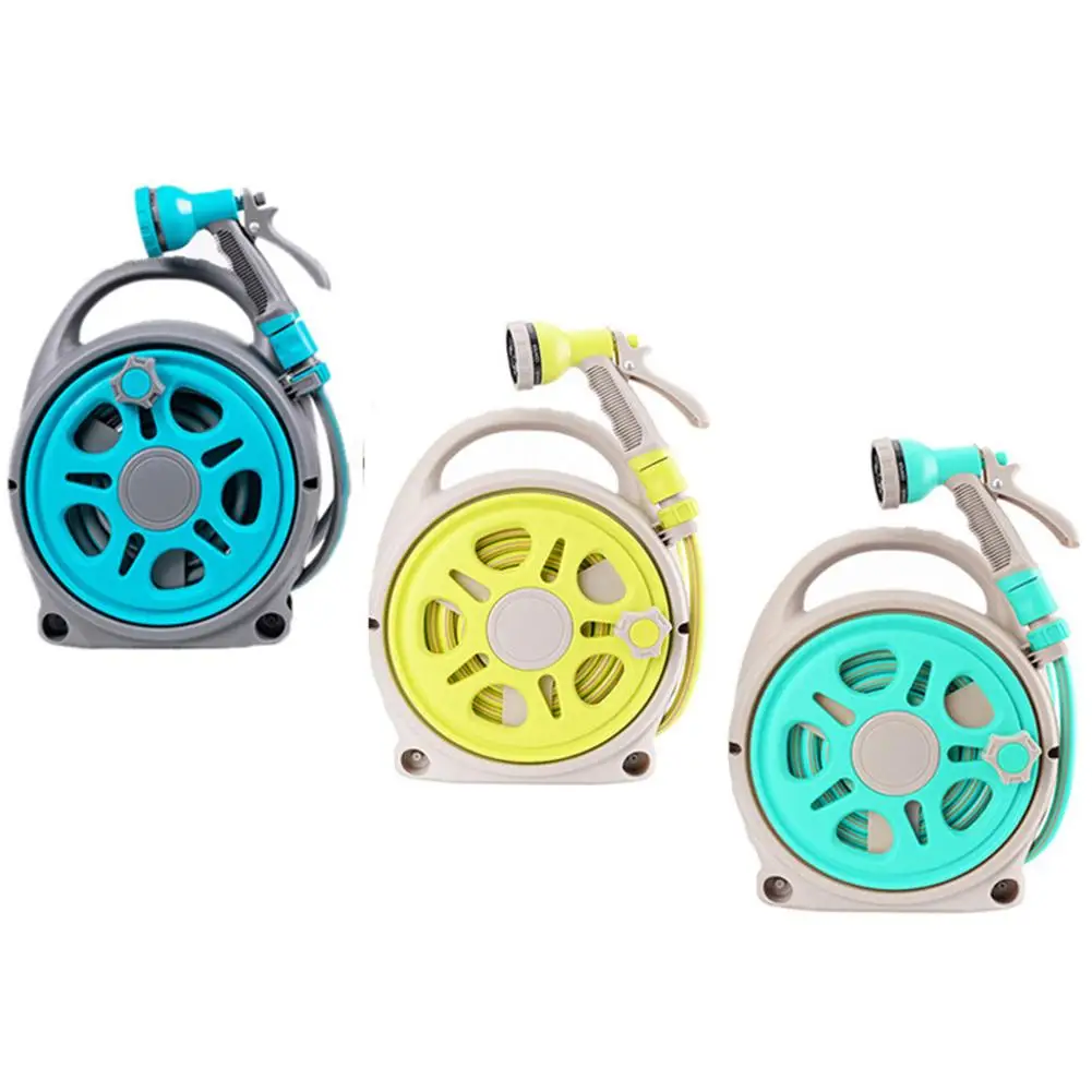 

50FT Garden Hose With Hose Reel Portable Water Pipe With Storage Rack Car Cleaning Garden Farm Irrigation Tool Set