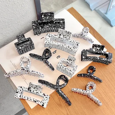 

Высокое качество печать обводит чернилами пятно геометрический площадь поперечного сечения черный, белый цвет для женщин зажим для волос з...