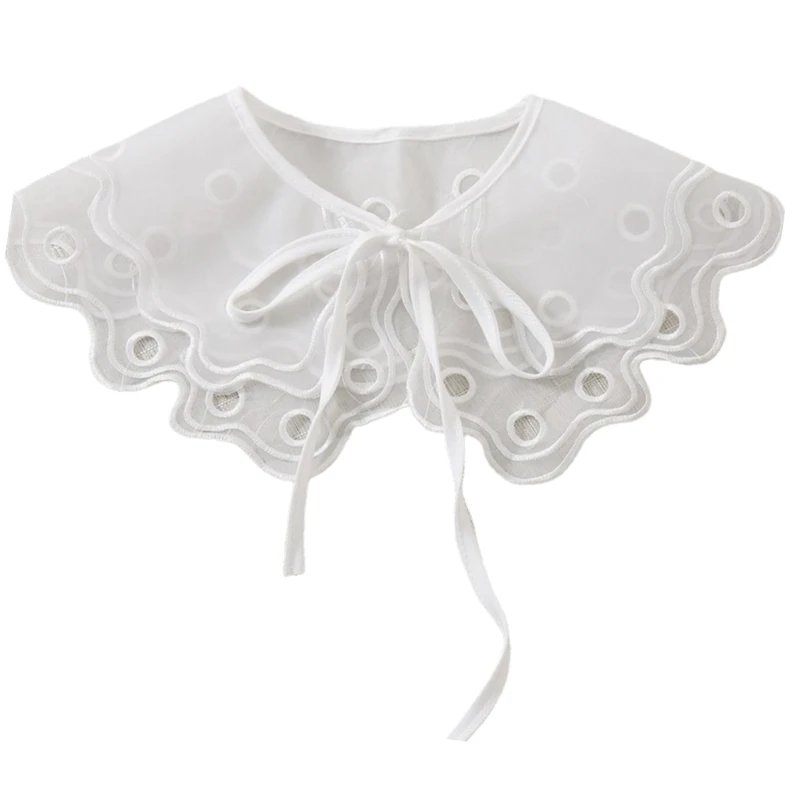

Lolita Decorative Fake Collar Lace Shawl Embroidery Layered Mesh Dickey Necklace 83XF