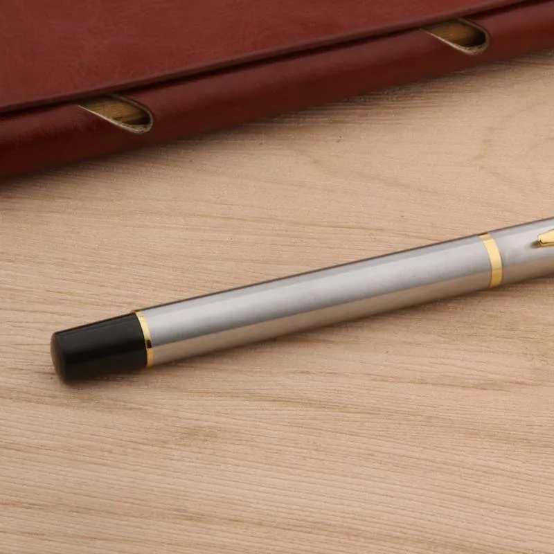 Ручка перьевая из нержавеющей стали с золотыми чернилами 801 | Канцтовары для