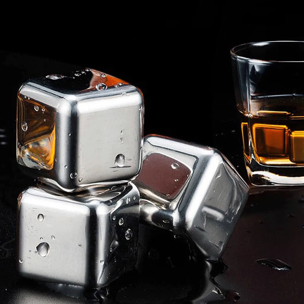 Stainless Steel Ice Cubes Wine Whiskey Stones Chiller Stone Reusable Beer Cooler For Vodka Champagne Bar Tool Sets Test Pass | Дом и сад