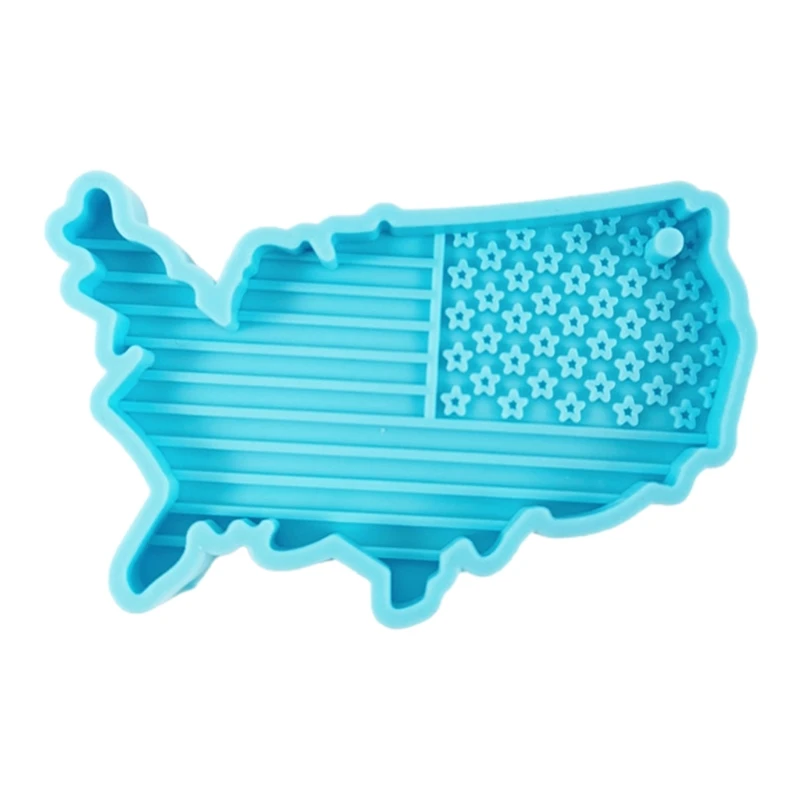 

10 Styles Independence Day Flag Keychain Epoxy Resin Mold Jewelry Silicone Mould C7AE