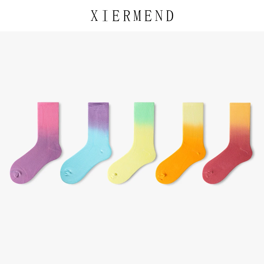 10 pieces = 5 paris New spot tide socks hanging dyeing tube socks in the gradient socks lovers hip-hop socks for men and women