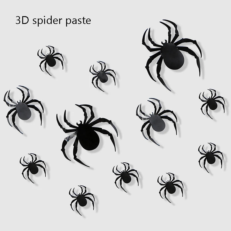 Декор для Хэллоуина праздника вечеринки 3D наклейки на стену в виде паука фон