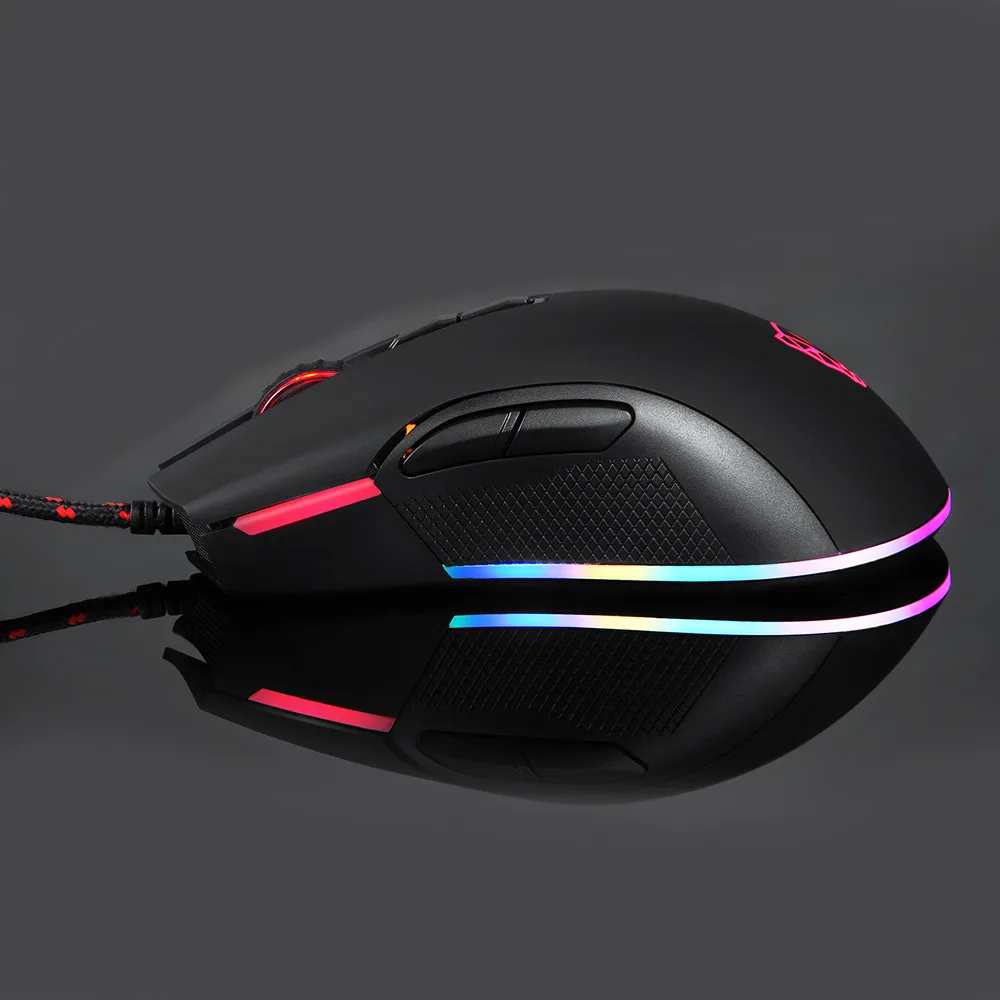 Motospeed V70 PMW3360 Сенсор игровой Мышь 12000 Точек на дюйм 7 кнопок PUBG RGB светодиодный