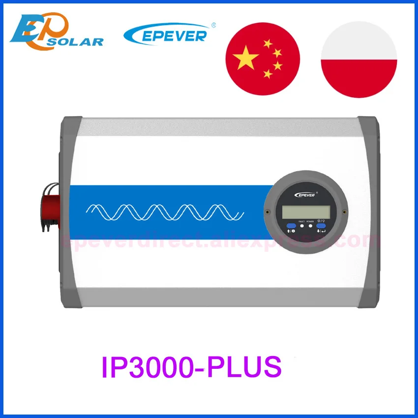 EPEVER New Pure Sine Wave Inverter 3000W DC 12v 24v 48v to AC 220v, 230v, 240v IP series with LCD display IP3000-12-Plus EPEVER New Pure Sine Wave Inverter 3000W DC 12v 24v 48v to AC 220v, 230v, 240v IP series with LCD display IP3000-12-Plus