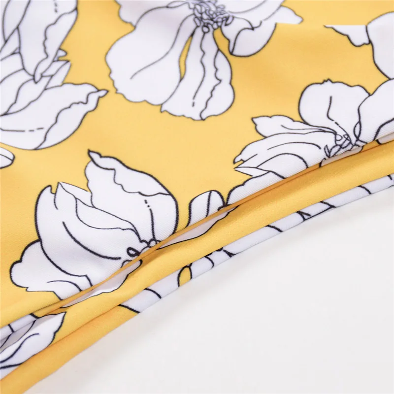 

Women Print Bikini Suit Tube Tops with Pants Sleeveless Backless Skinny Swimwear Set BMF88