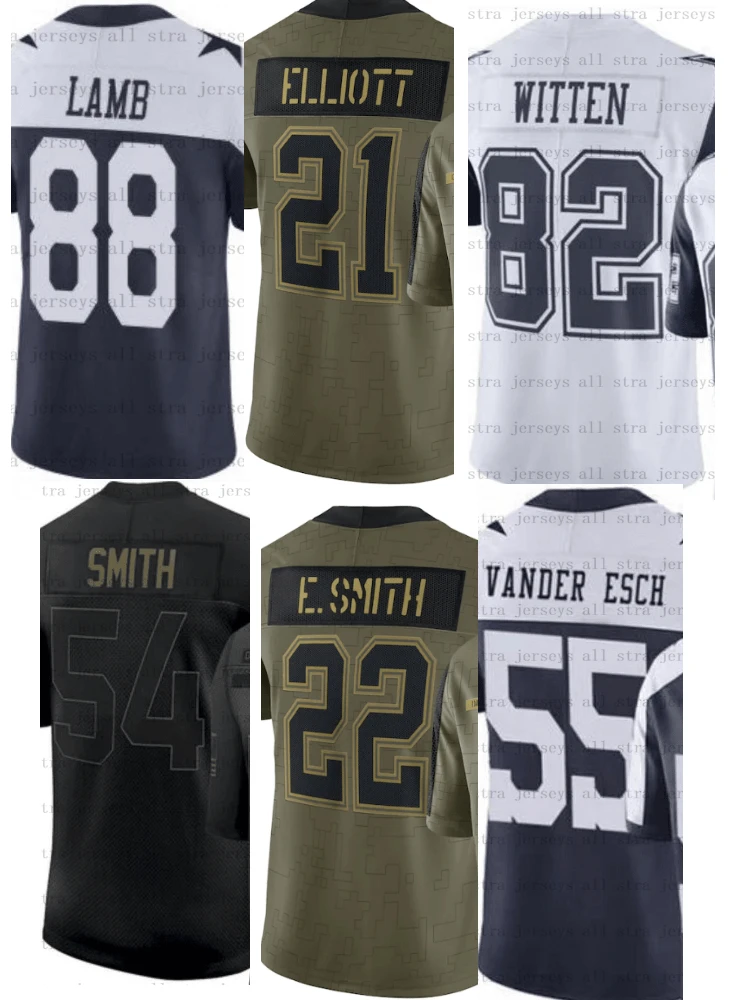 

21 Ezekiel Elliott 22 E.Smith 54 Jaylon Smith 55 Leighton Vander Esch 82 Jason Witten 88 Ceedee Lamb 90 Demarcus Lawrence Jersey