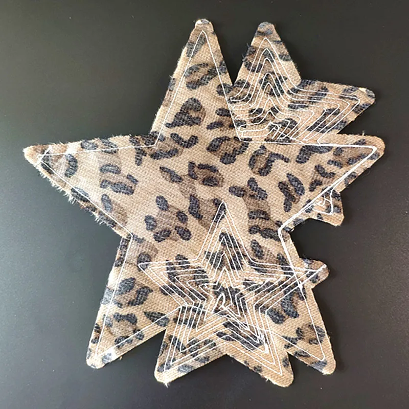 

Biker Patches for clothing Women 230mm Star Leopard print Sequined Fabric Sequins Strange thingst Patch T-shirt Clothes Stickers