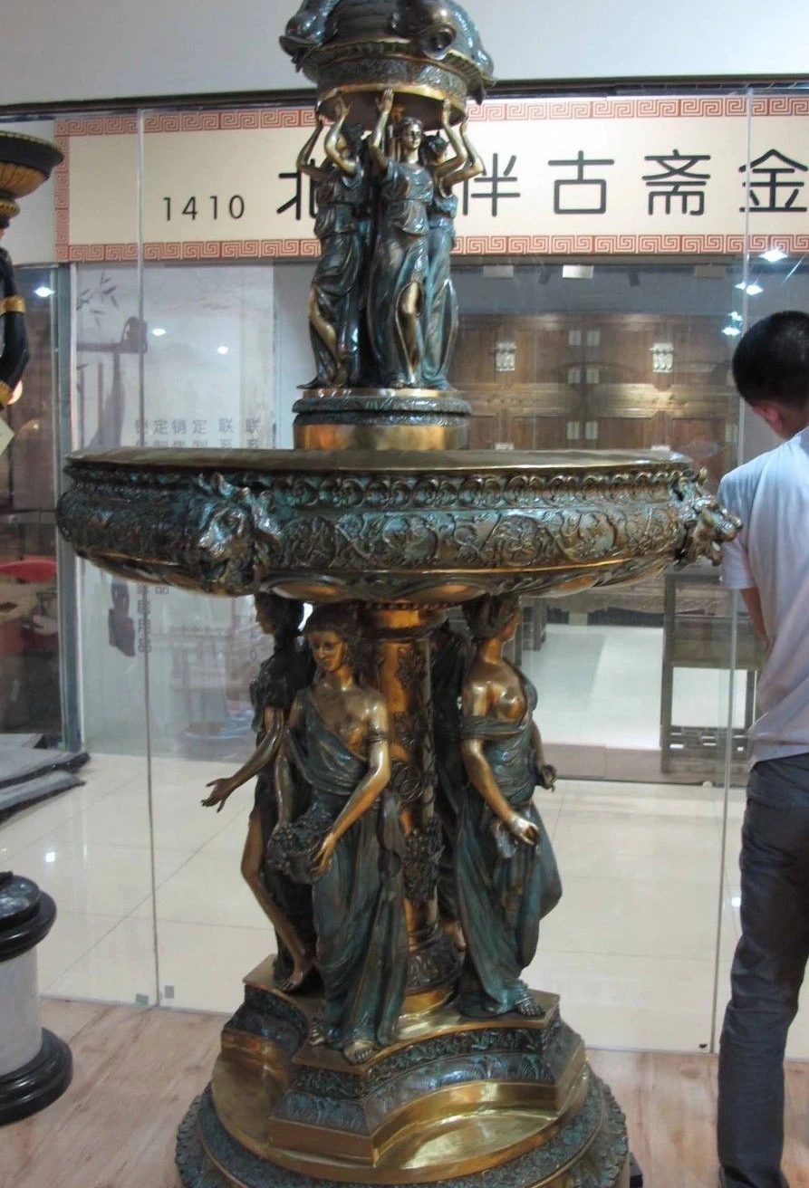 Западный художественный Декор медная Бронзовая статуэтка скульптура девушка