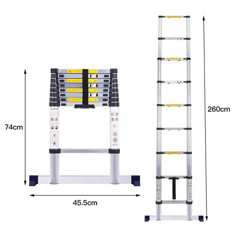 

Newest Telescopic Ladder Thickened Straight Ladder Single-sided Ladder Foldable Word Ladder Lifting Project Stairs HWC