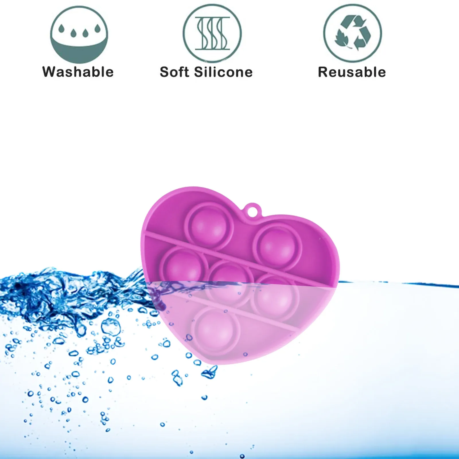 Брелок в форме сердца сжимаемая силиконовая игрушка для детей и взрослых снятия