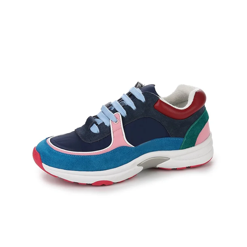 

Luxury Women's Brand Shoes Fashion Sports Shoes Leather Multicolor Ladies Lace-up Shoes High Quality Casual Shoes 35-45