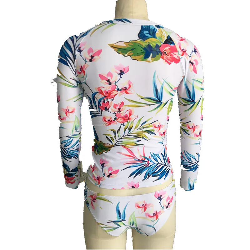 Женский раздельный купальник Tengweng купальный костюм с длинными рукавами и низкой