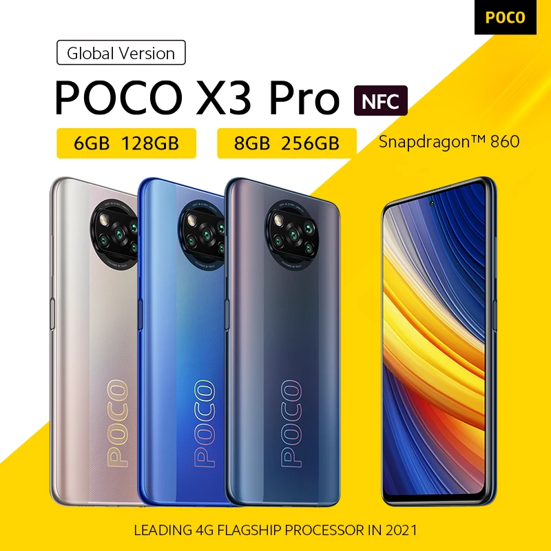 Глобальная версия POCO X3 Pro 128/256 ГБ Snapdragon 860 окта четыре ядра смартфон с функцией