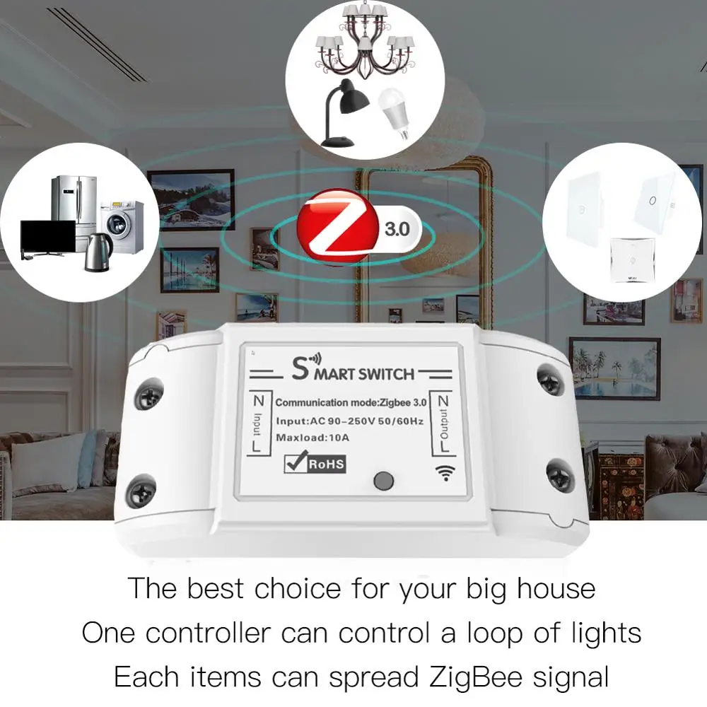 Tuya Zigbee – contrôleur marche/arrêt 3.0, 16a, 2500W, avec application de commande à distance, Module pour maison connectée, AC 90-265V, application Smart LIfe