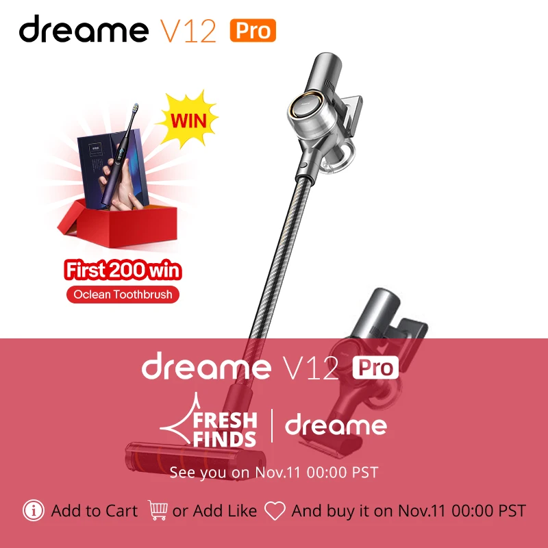 Пылесос Dreame V12 PRO Аккумуляторный со светодиодным дисплеем и сборником пыли