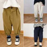 loose solid spring autumn pants warm for boys girls children kids trousers clothing teenagers high quality