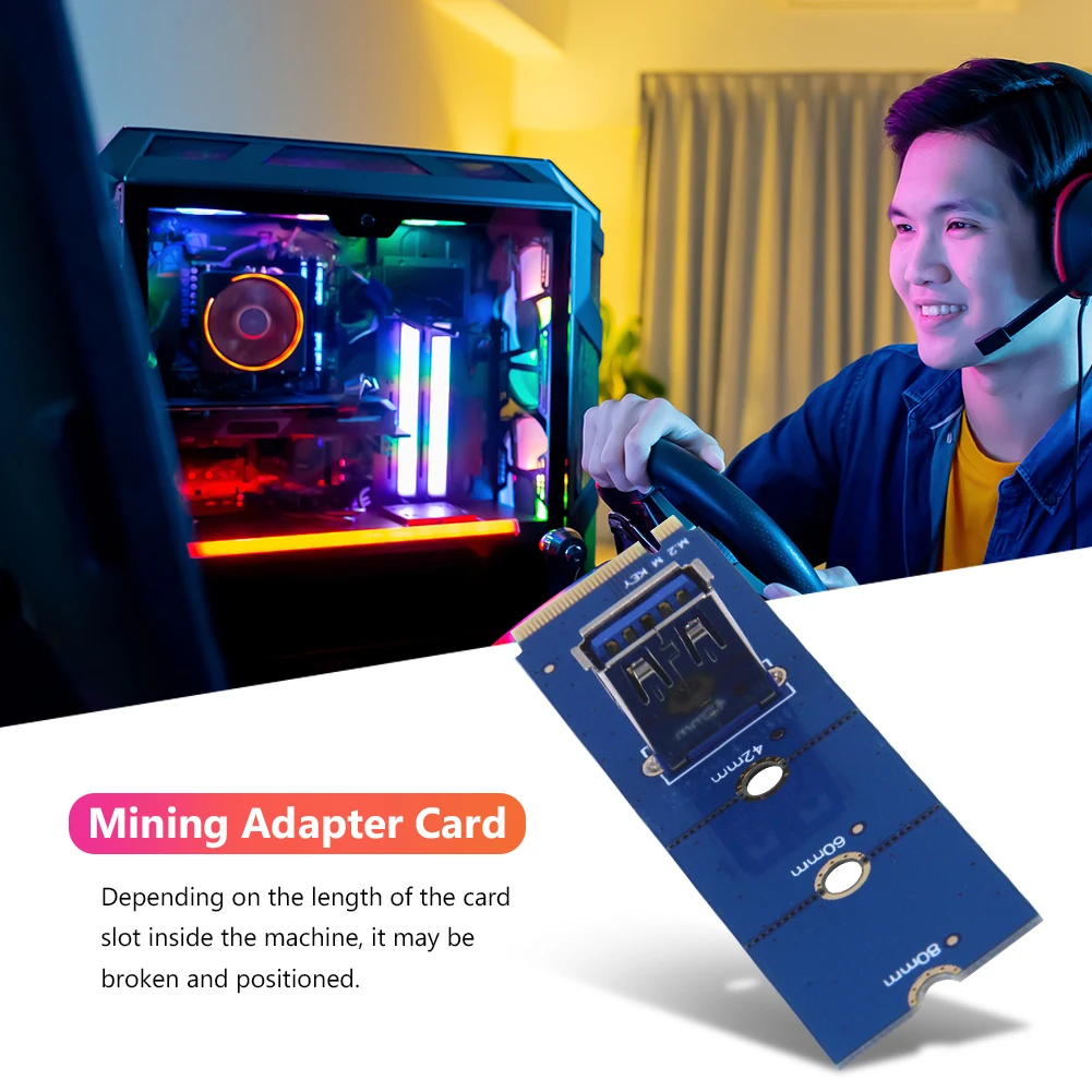 переходник m 2 m key usb 30 female для майнинг