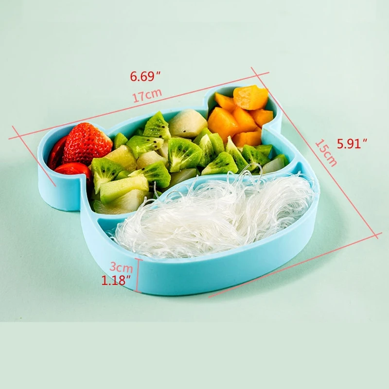 

Baby Silicone Plate Set Children Tableware Dish Portable Fork Spoon Kids Food Bowl Set