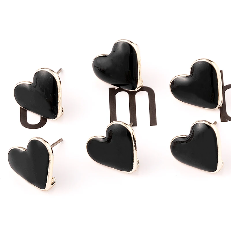 13mm 4pcs/lot Acetic Acid Pink Heart Earring Base Connectors For DIY Earrings Jewelry Making Finding Accessories | Украшения и