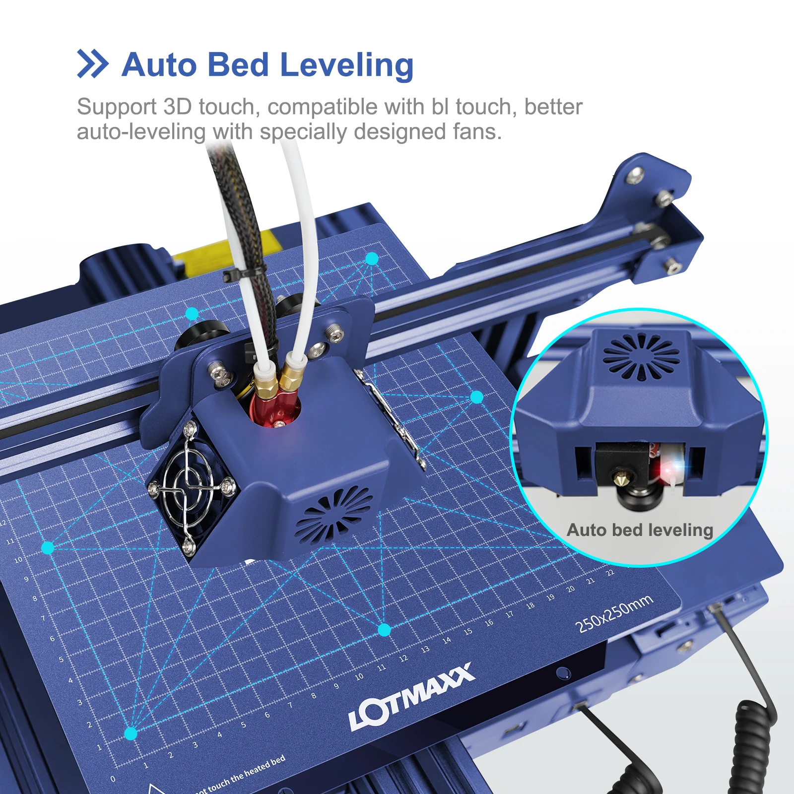 LOTMAXX SHARK V2 3D Printer, 2021 Upgrade FDM 3D Printer with Laser Engraving & Dual-Color Printing Auto-Leveling 3 in 1