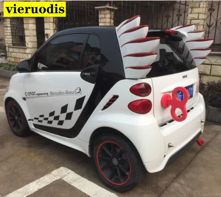 Для Benz Smart Fortwo 2008-2014 задний Аэро крыло спойлер багажник загрузки Спойлеры ABS серый