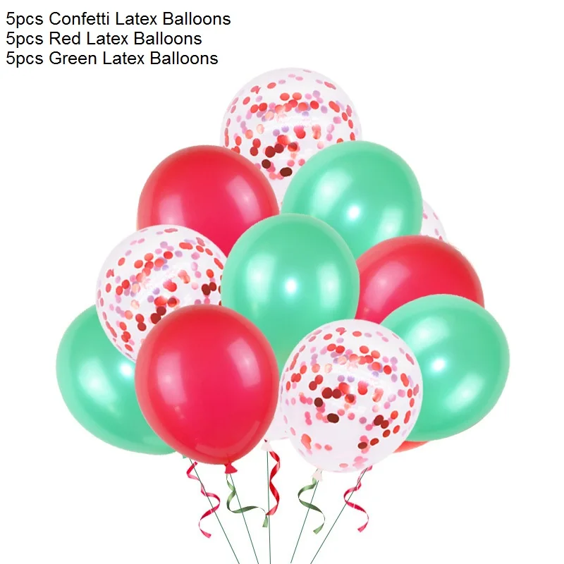 15pcs Latex Balloons Рождественская вечеринка Декор одноразовые столовые приборы бумажные тарелки и стаканы соломинки Баннер Дети День рождения Рождество детский душ Декор - Цвет: 15pcs Latex Balloons