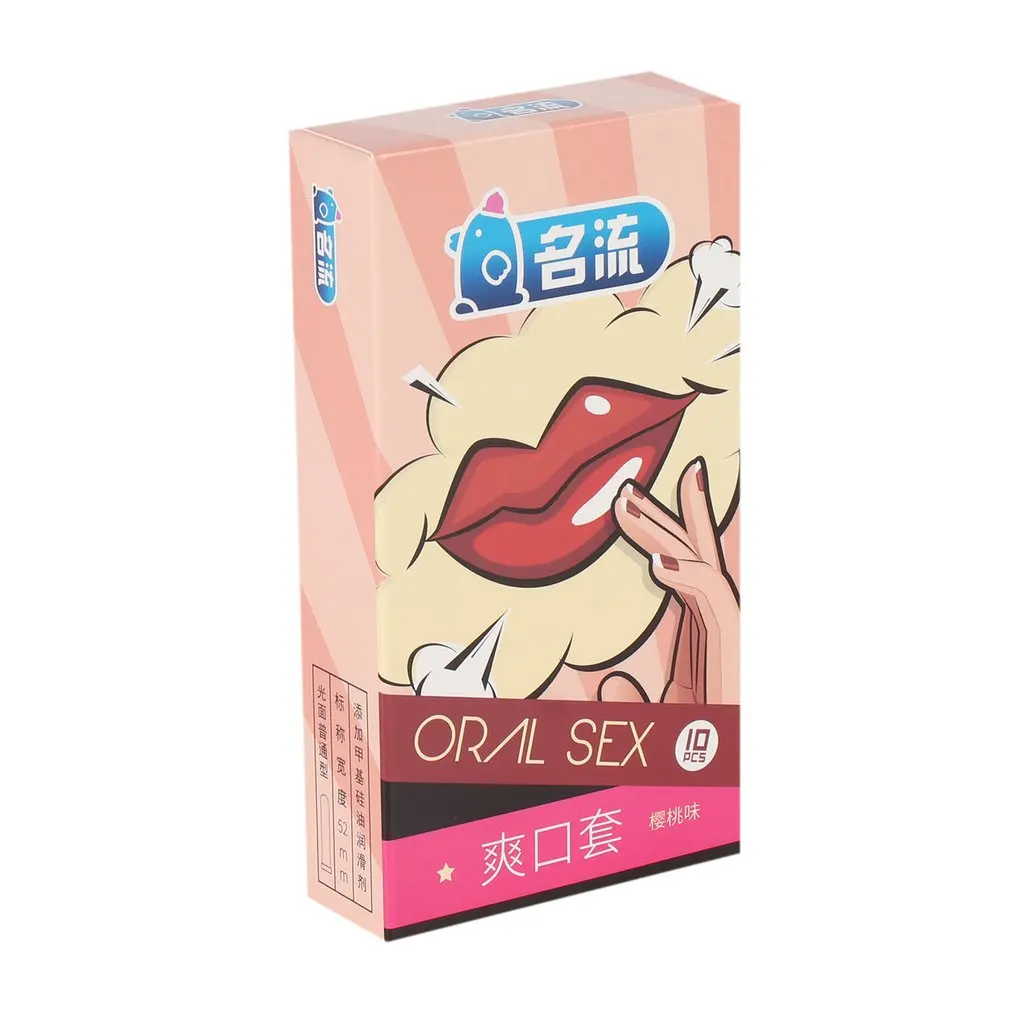 Презервативы для орального секса 10 шт. без масла вишневый вкус натуральные