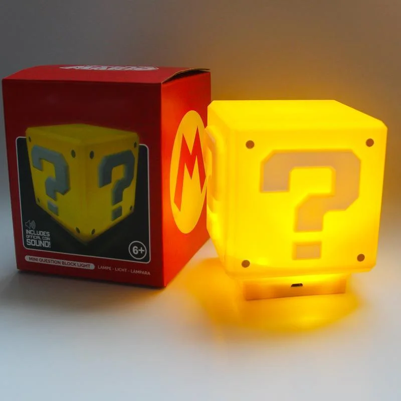 Supered Marioed Bros-luz nocturna de carga con sonido LED, bloques, lámparas de mesita de noche, figura de acción, juguete para niños, regalo-1