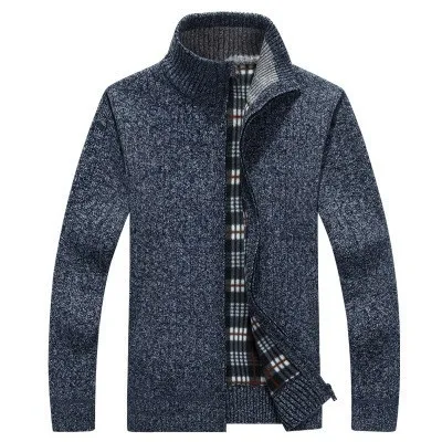 

Мужской Однотонный свитер Zogaa, плотный шерстяной флисовый свитер, приталенный силуэт, верхняя одежда для осени и зимы
