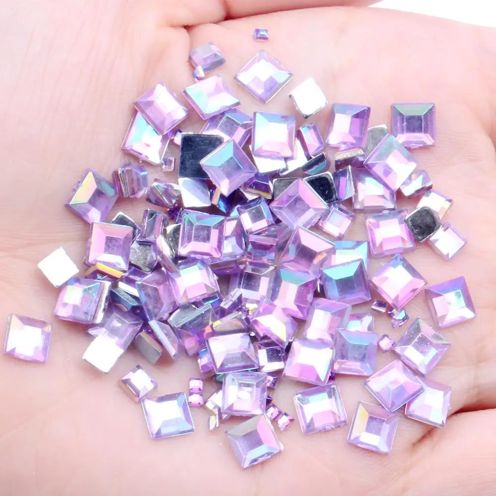 07ab light purple ab Стразы для ногтей с плоской задней стороной 2 мм 4 мм 6 мм смешанные размеры 4 г около 180 шт для рукоделия Скрапбукинг Сделай Сам одежда для украшения ногтей - Цвет: 07ab light purple ab