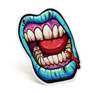 personalized stickers zombie mouth sticker monster rock lip cup laptop car vehicle window bumper decal waterproof vinyl decals