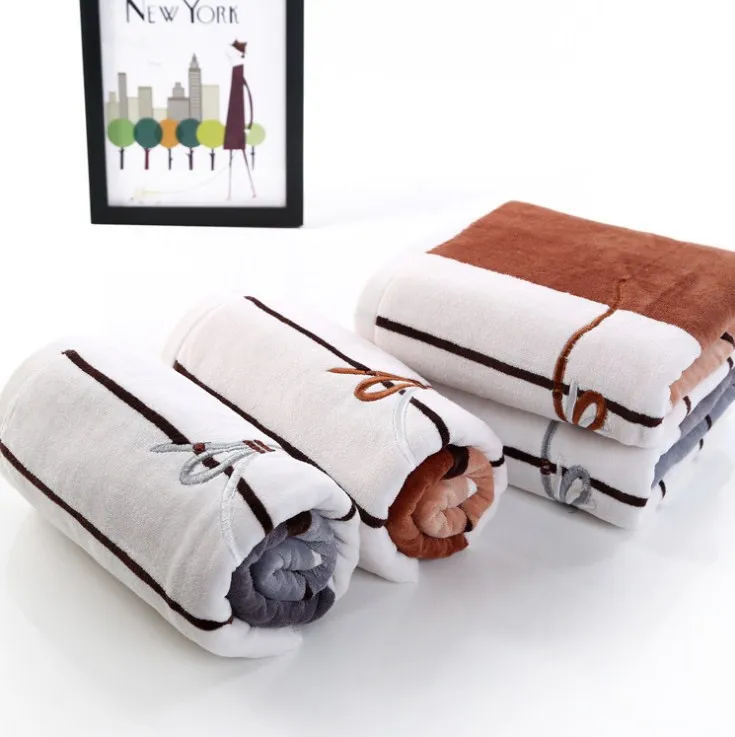 100% Cotton Bath Towels For Adults 70x140cm Big Size Velour absorbent Beach Towel Men Shower | Towel/Towel Set