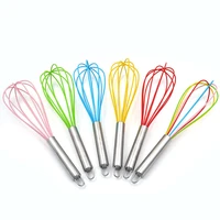 12 inch silicone whisk hand mixer baking cooking tool stainless steel round handle and dough mixer kitchen accessories tools