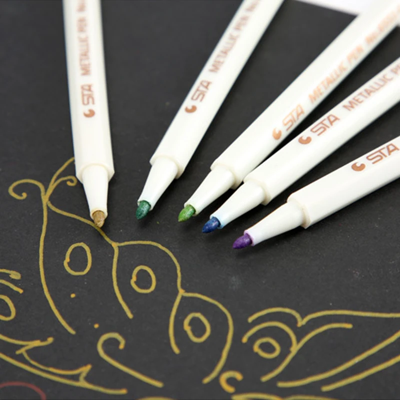10 шт./упак. STA металлик Цветной на водной основе Мел Ручка для Скрап фото альбом