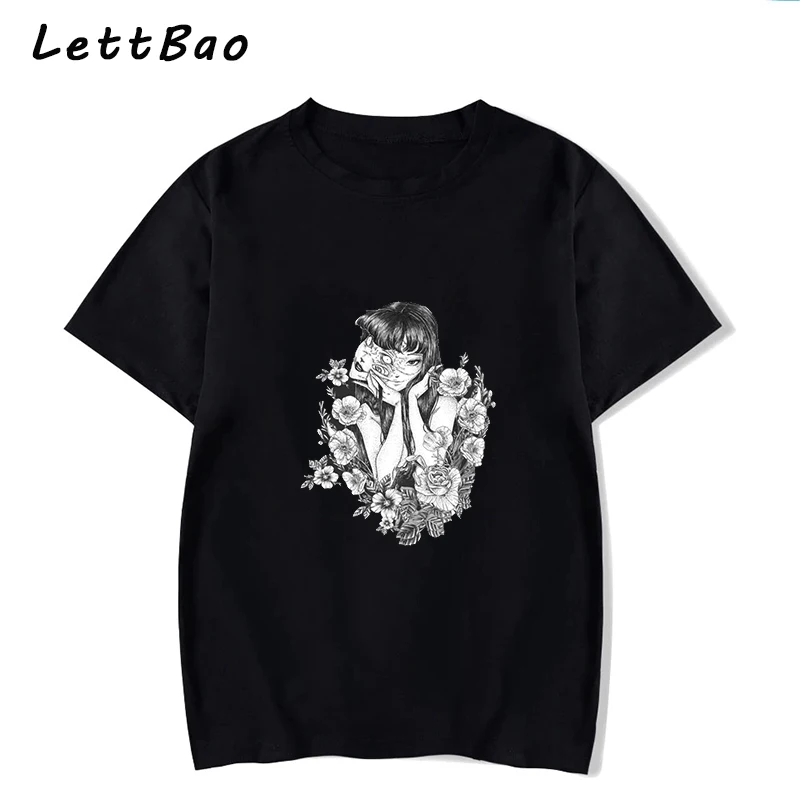 Летняя хлопковая футболка унисекс мультяшный дизайн томие дзюндзи Ито топ с