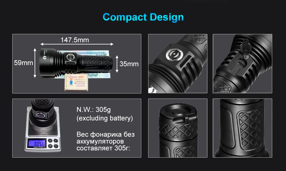 Светильник с подзарядкой от USB Lumintop ODL20C CREE XHP35 HI max 2000 люмен 860 М тактический фонарь дальнего действия ручной светильник