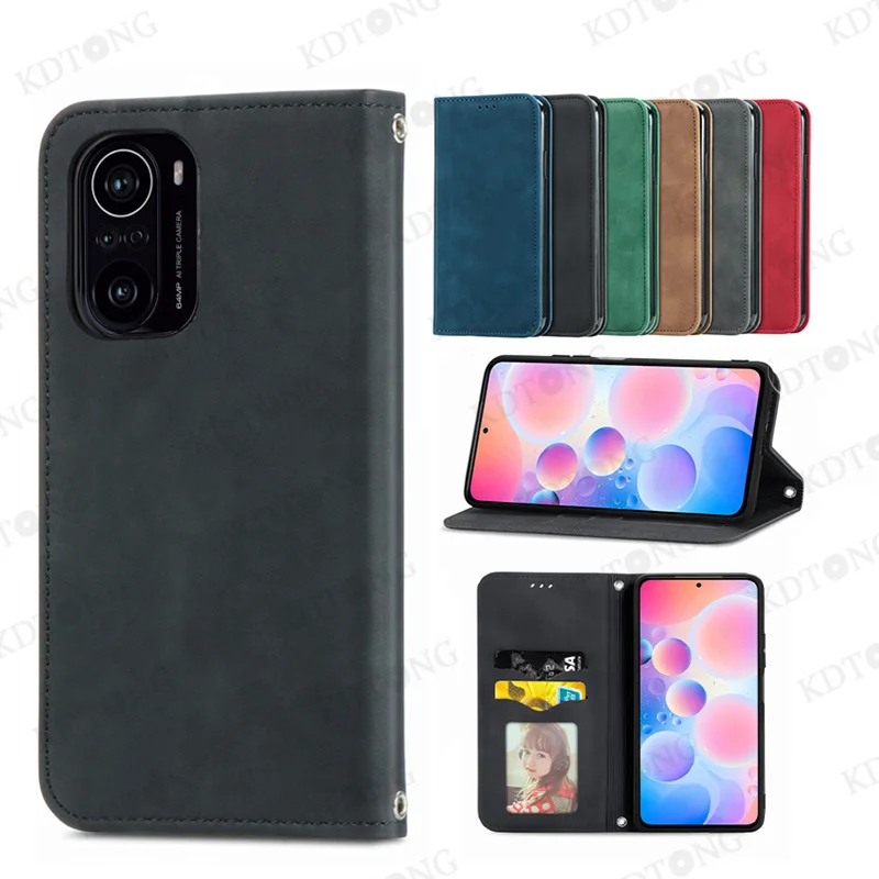 

Solid Color Retro Leather Case For Xiaomi Redmi Note 10S 10 9T 9 9S 8T 8 7 K40 K30 Pro Max Plus Zoom With Card Pocket Cases