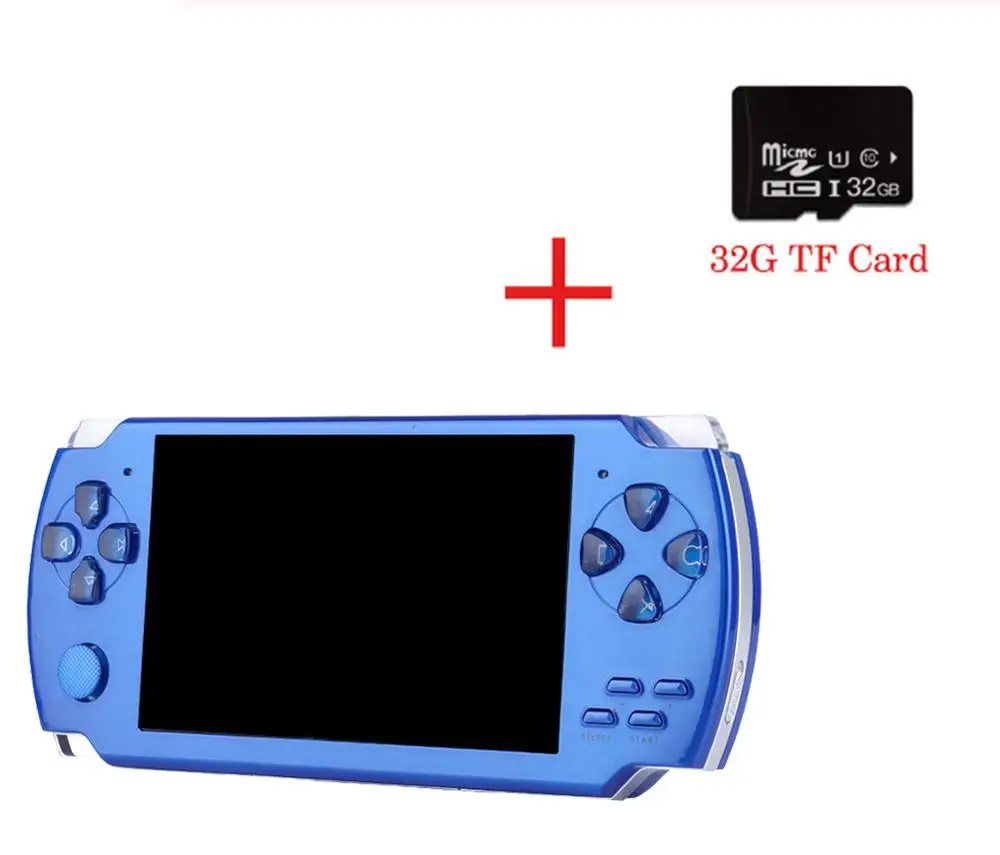 Blue and TF X6 портативная игровая консоль 4,3 дюймов экран MP4-плеер MP5 игровой плеер 8 Гб Поддержка 8 бит 16 бит 32 бит игры камера видео электронная книга - Цвет: Blue and TF