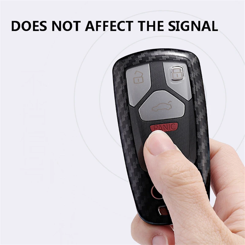 

For Audi A4 New A4L A5 A6L QT S5 S7 Q7 TTS Auto Protection PC Carbon Fiber Full protective cover Car Key Case Key Cover shell