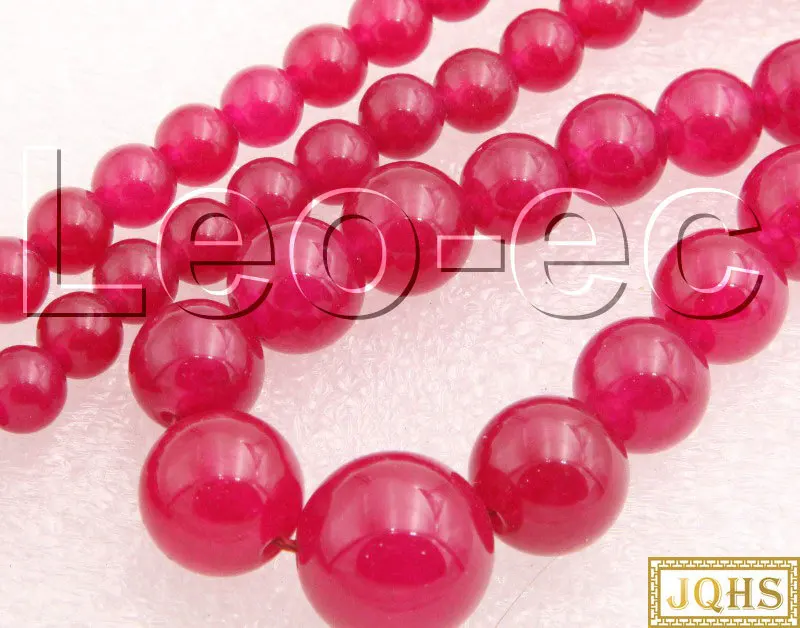 

Graduated 6-14mm Round red jade Beaded Strand necklace 17" V1573