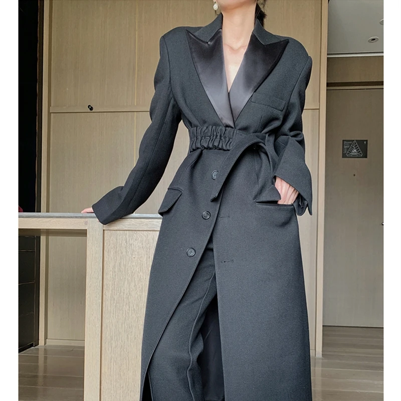 Женское зимнее шерстяное пальто Новая Винтажная элегантная одежда OL модная