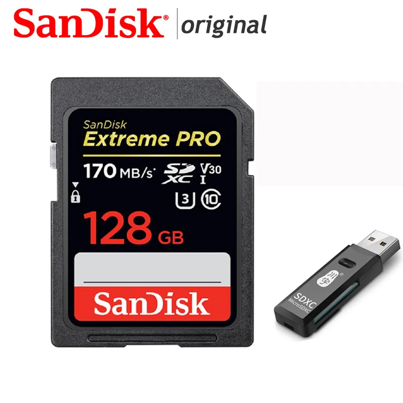 

Карта памяти SanDisk Extreme Pro/Ultra SD, SDXC, SD, 128 ГБ, 32 ГБ, класс 10, 256 ГБ, 16 ГБ, 512 ГБ, CD-карты, 4K SDHC для камеры