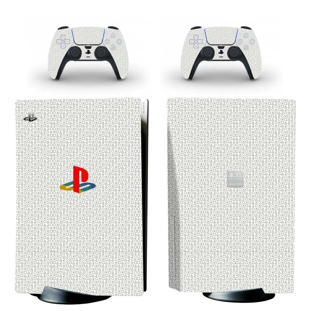 Наклейка Symbol PS5 Disc Edition для консоли Playstation 5 и 2 контроллера наклейка виниловая